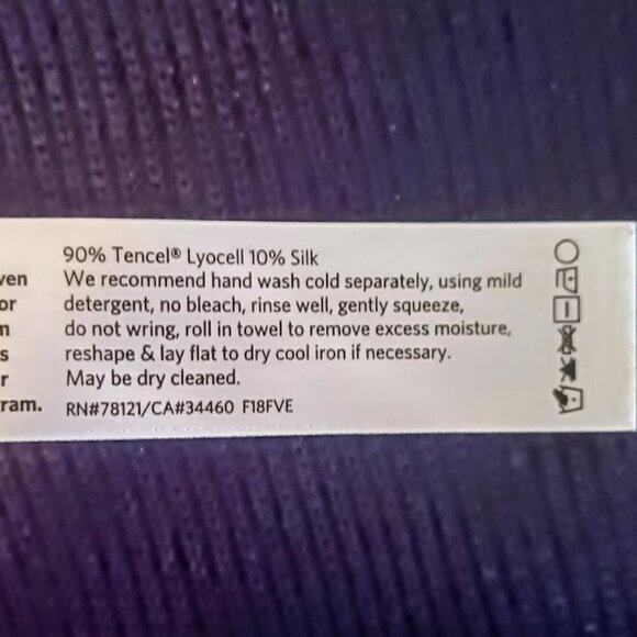 Eileen Fisher Navy Blue Brown Tencel Lyocell Silk Long Open Cardigan - Picture 5 of 5